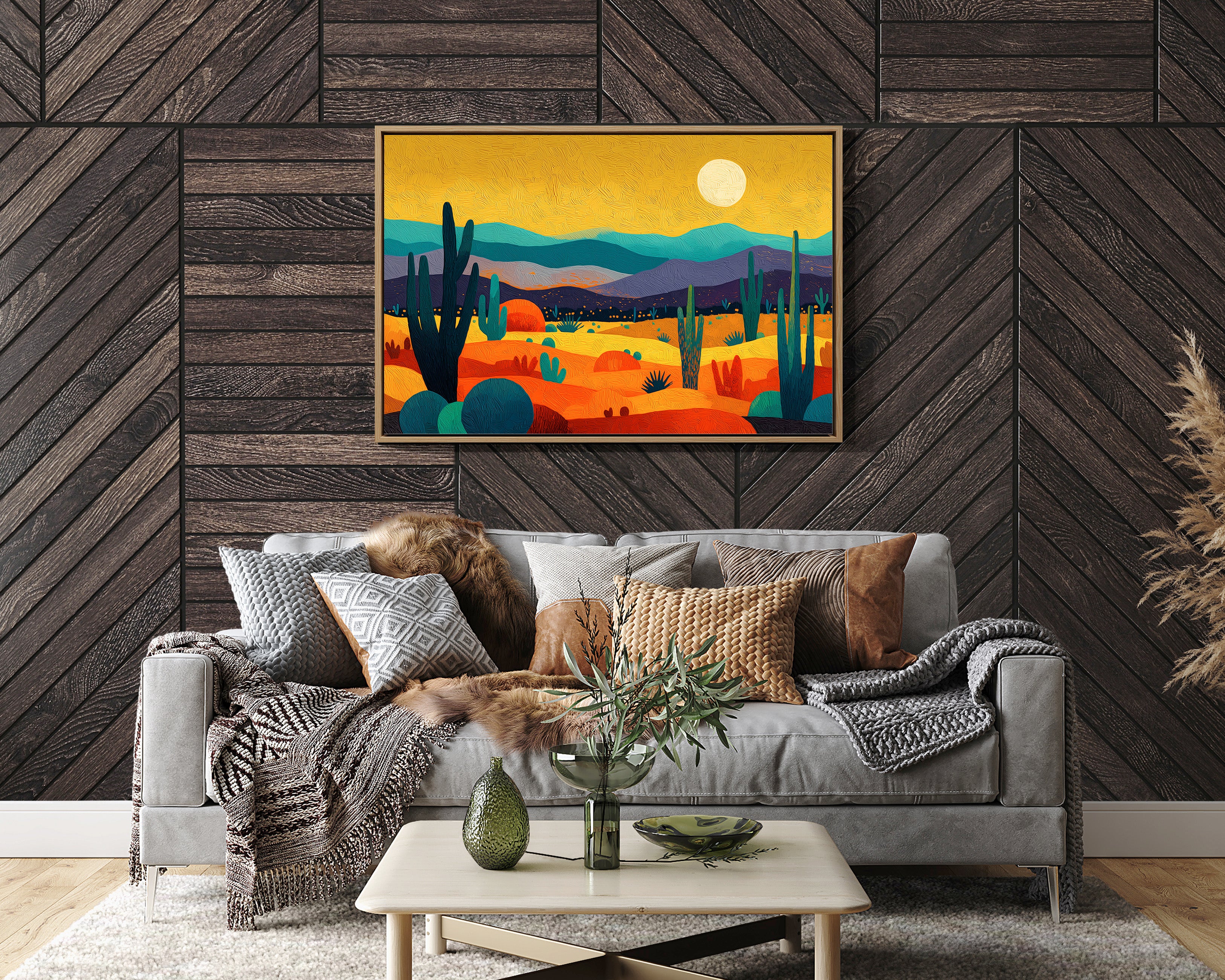 Saguaros Dance Under Golden Moons