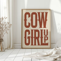 Cowgirl Up Western Typography Print
