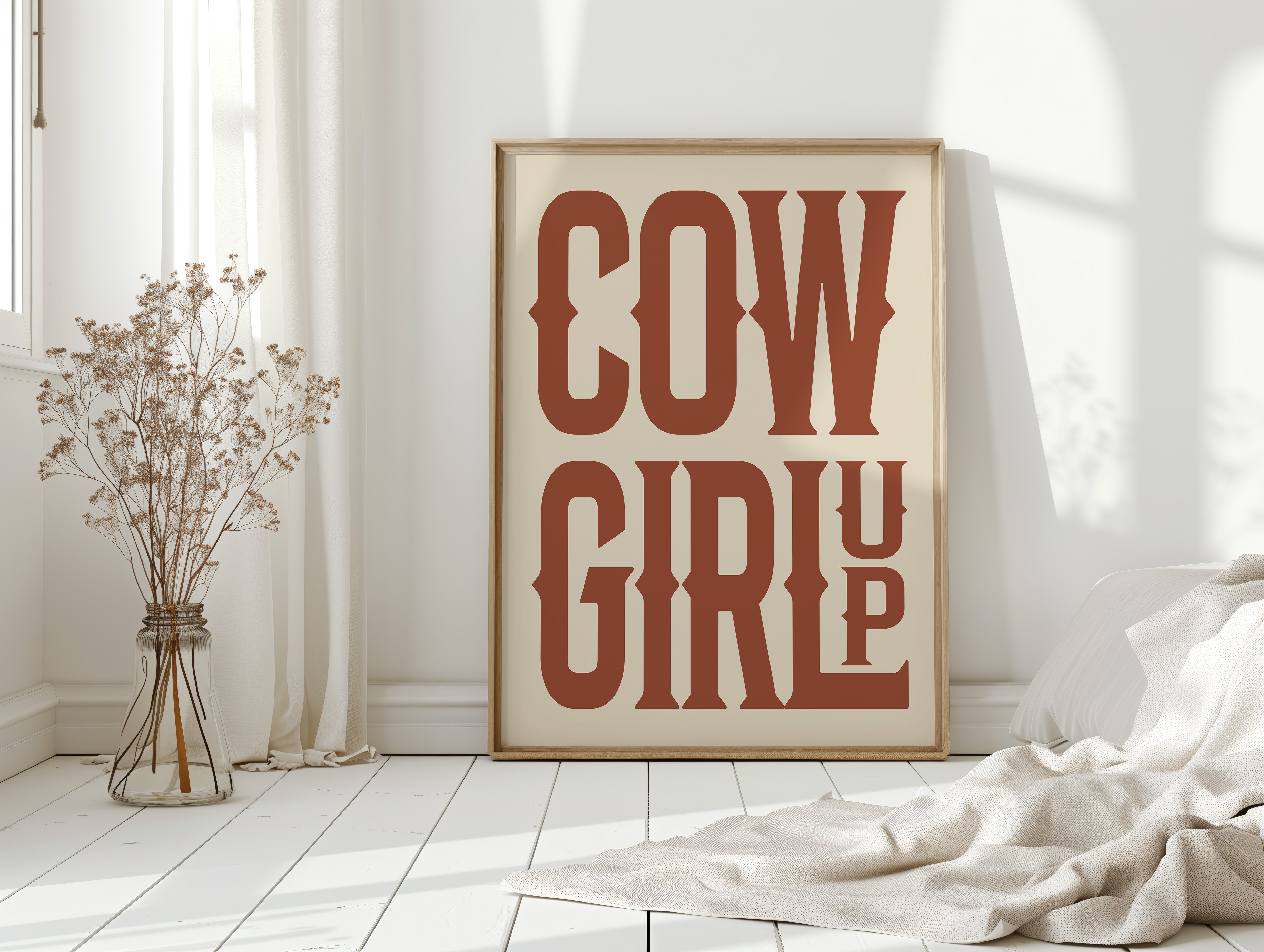Cowgirl Up Western Typography Print