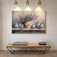 Lavender Spills Across Vintage Vessels