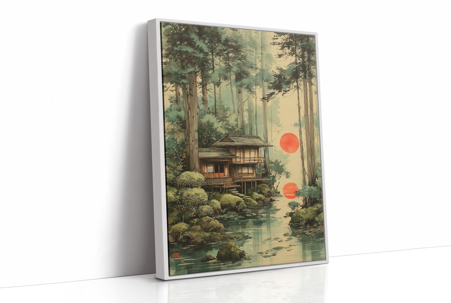 Forest Lake Teahouse At Sunset