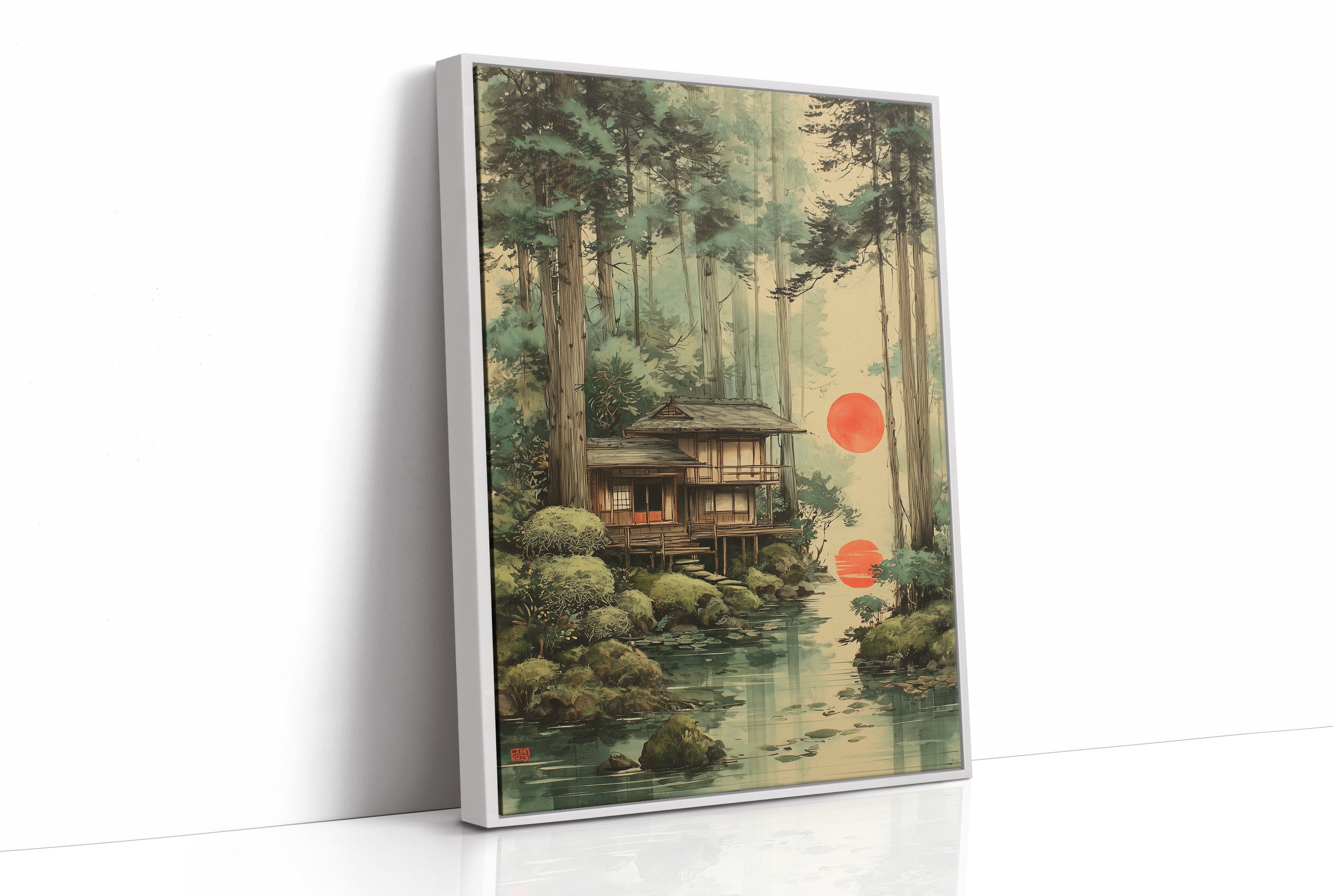 Forest Lake Teahouse At Sunset