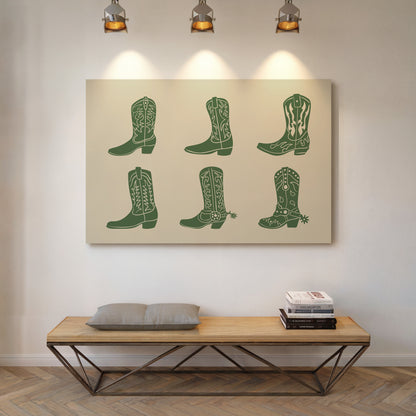 Cowboy Boots Wall Art – Western Country Aesthetic Print