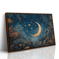 Golden Crescent Among Midnight Blooms