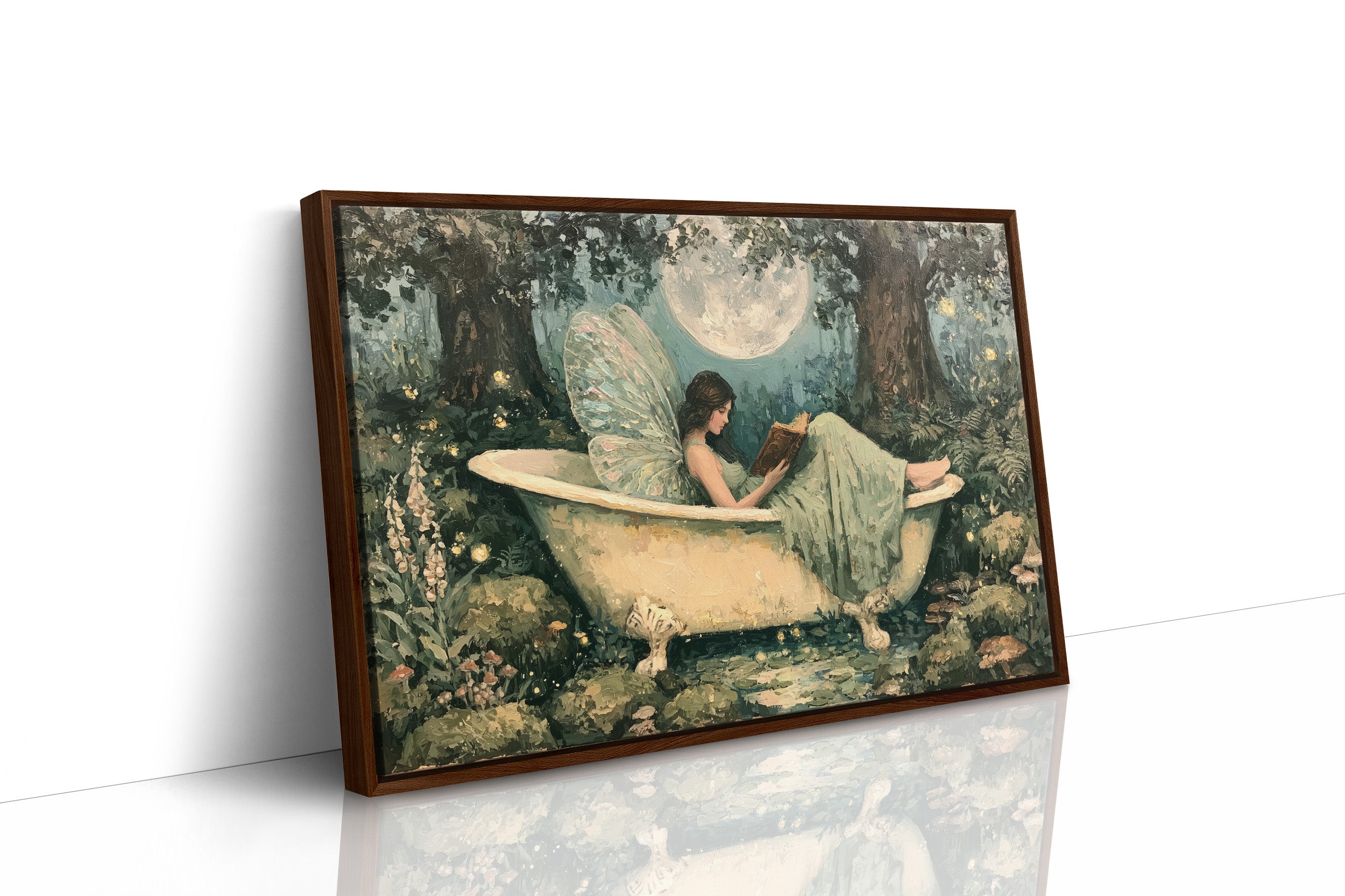Clawfoot Tub Under a Forest Moon