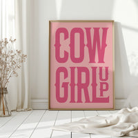 Cowgirl Up Pink Western Poster
