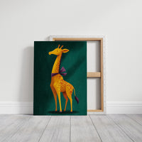 Giraffe in Purple Bow