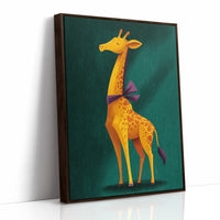 Giraffe in Purple Bow