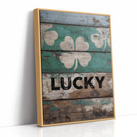 Painted Lucky on Old Wood