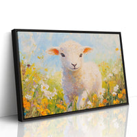 Spring Lamb Among Golden Meadows