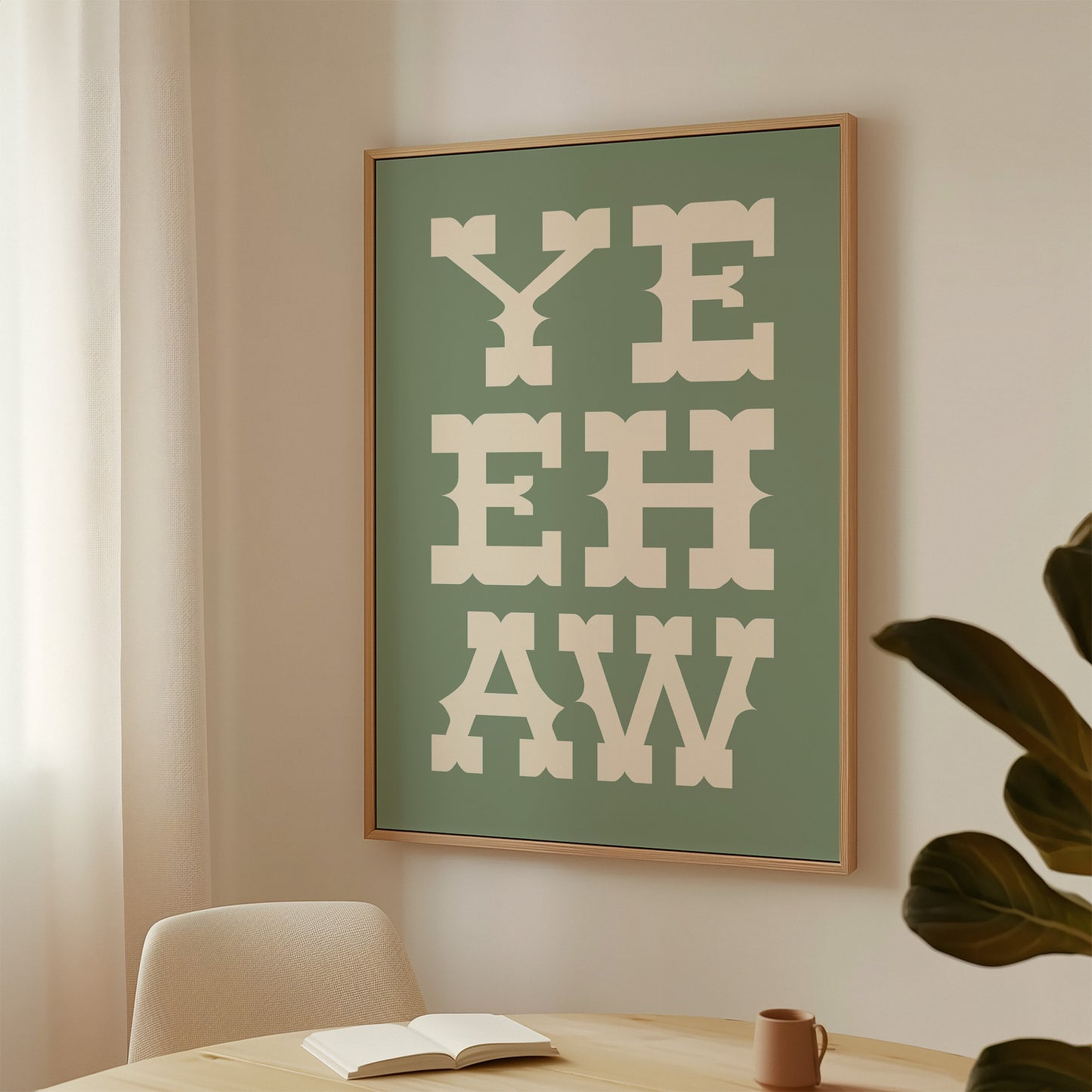 YEEHAW Western Typography Print – Rustic Country Wall Art