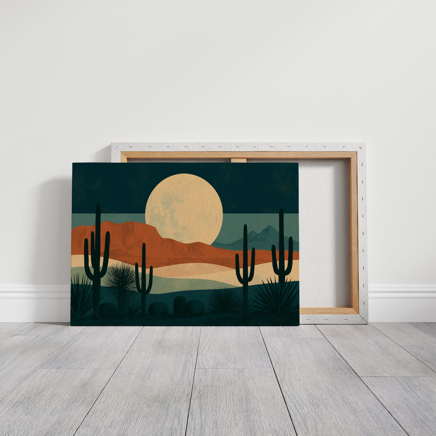 Full Moonrise Over Cactus Ridge
