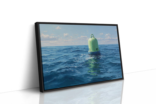 Solitary Buoy Marks Azure Depths