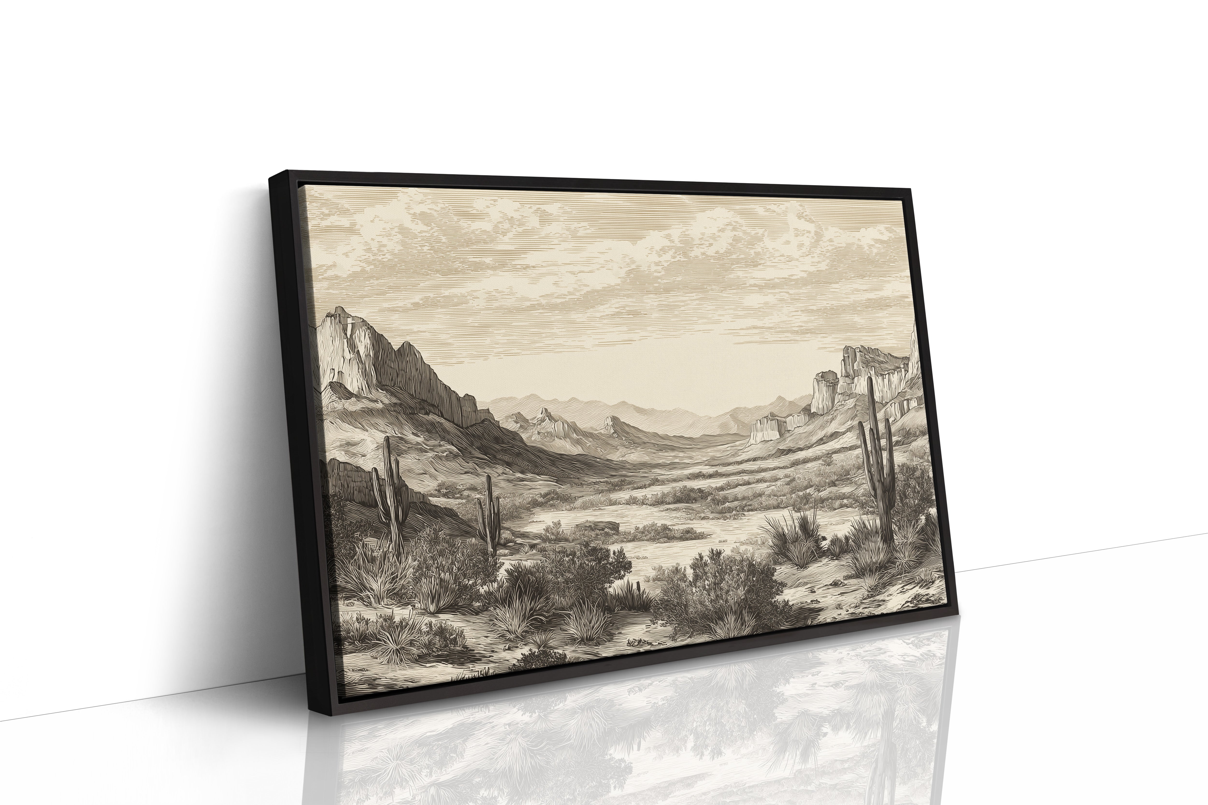 Desert Canyon Etched in Sepia Time