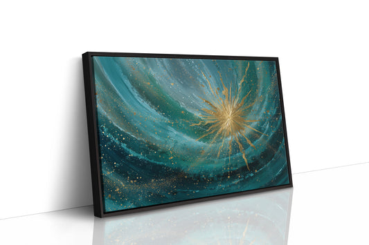 Teal Cosmos Births Golden Star