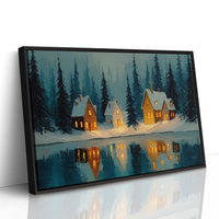 Cabins by the Winter Lake