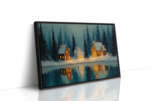 Cabins by the Winter Lake