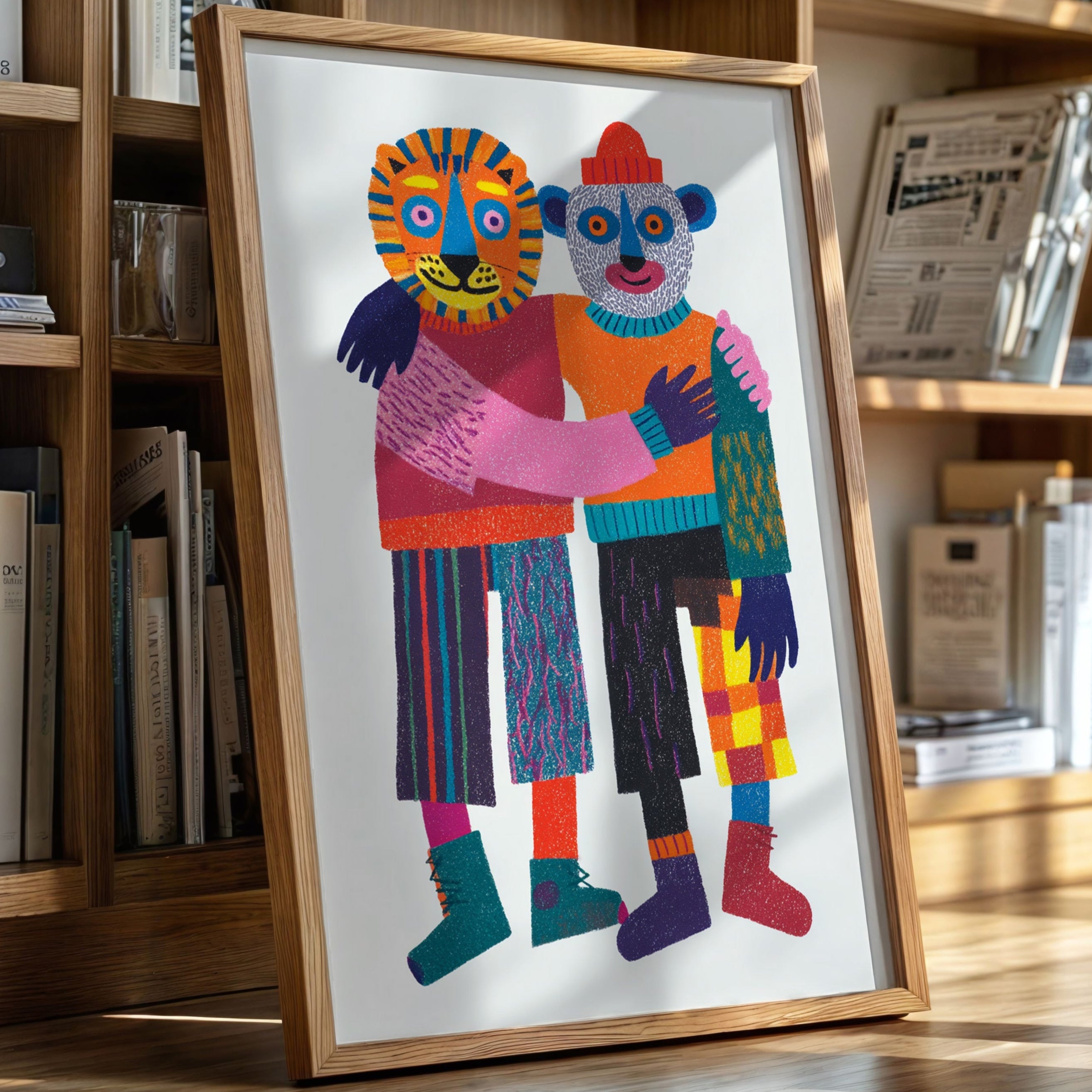 Embrace of Colorful Companionship