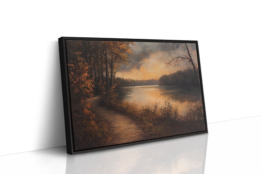 Autumn Path Leads To Golden Waters