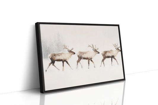 Winter Caribou Cross Misty Plains