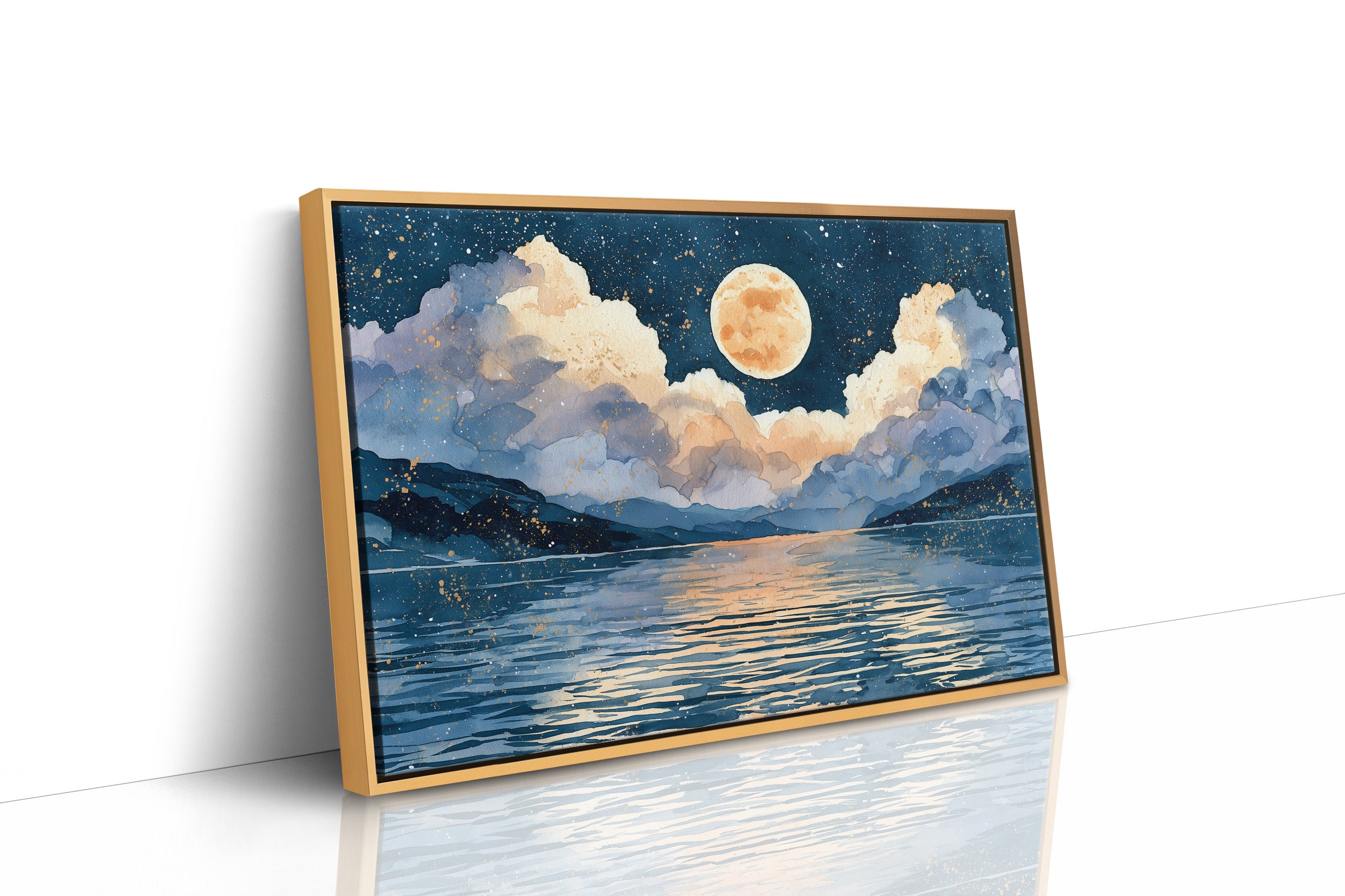 Golden Moon Over Sleeping Water