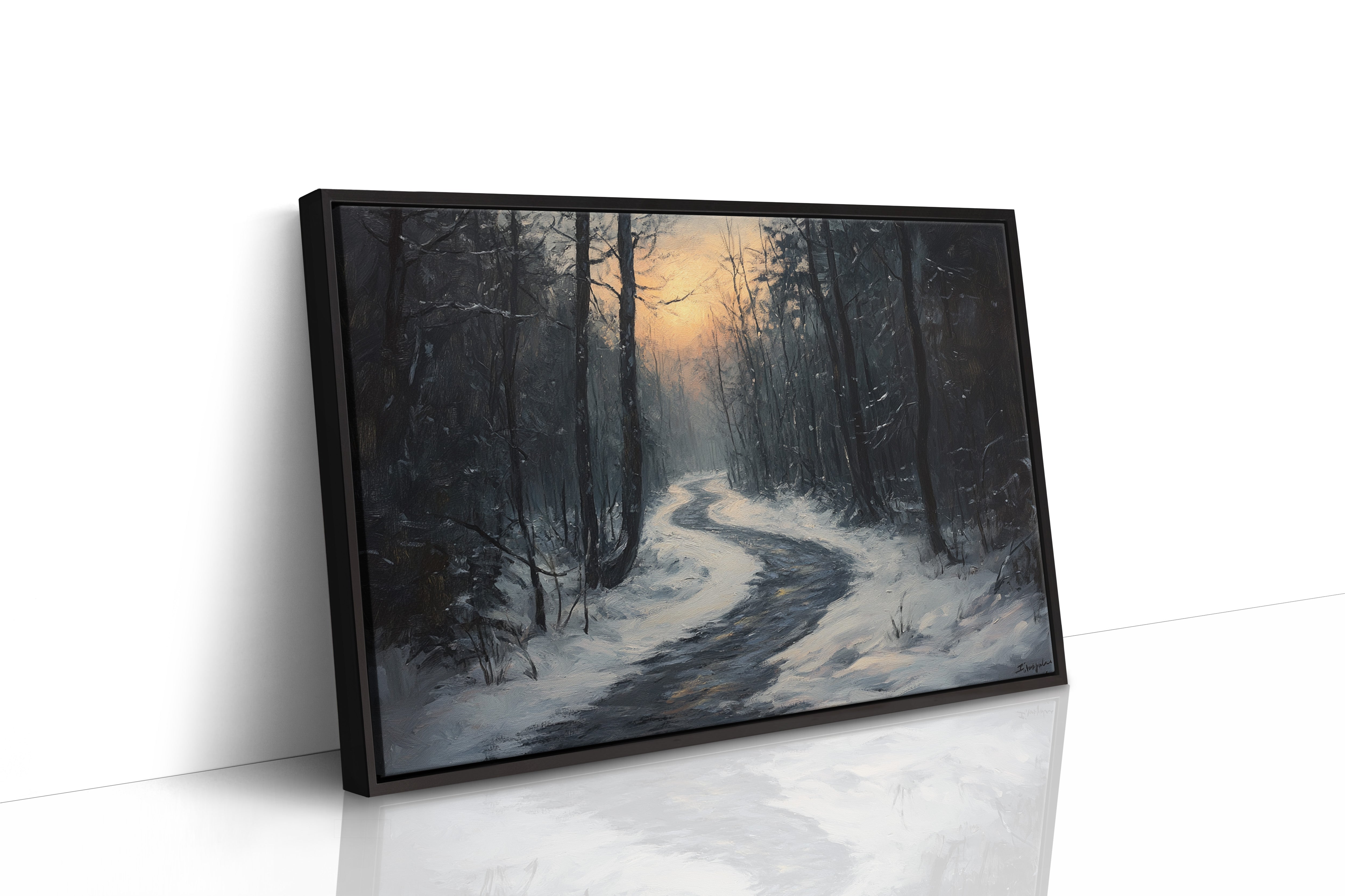 Winter Path Beckons Golden Dawn