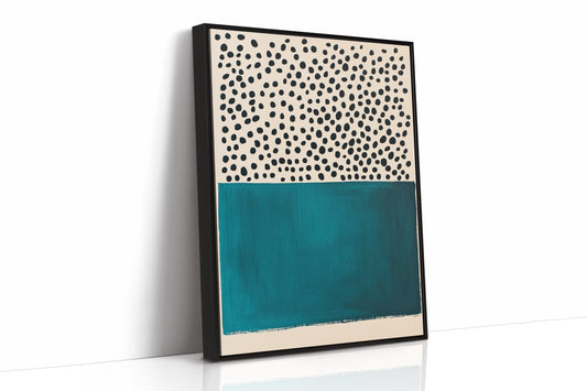 Teal Block and Ink Dots