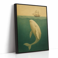 Whale Beneath the Golden Horizon