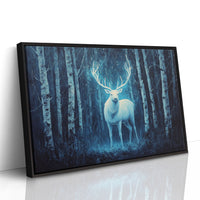 Moonlit Stag Among Birch Trees