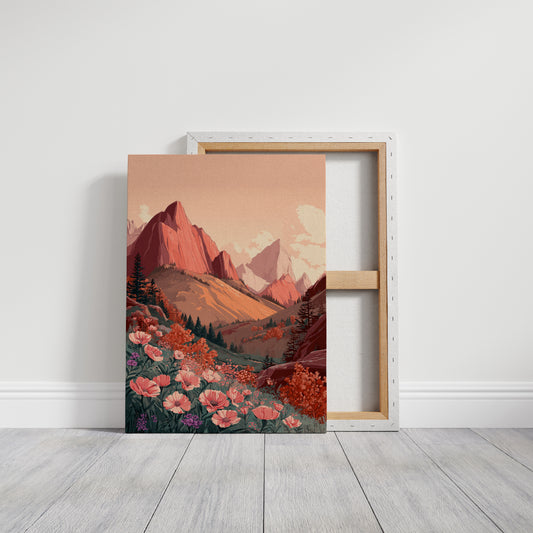 Mountains Embrace Their Floral Veil