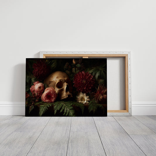 Roses Bloom Against Mortality's Canvas