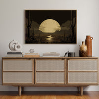 Saguaros Dance Under Golden Moon