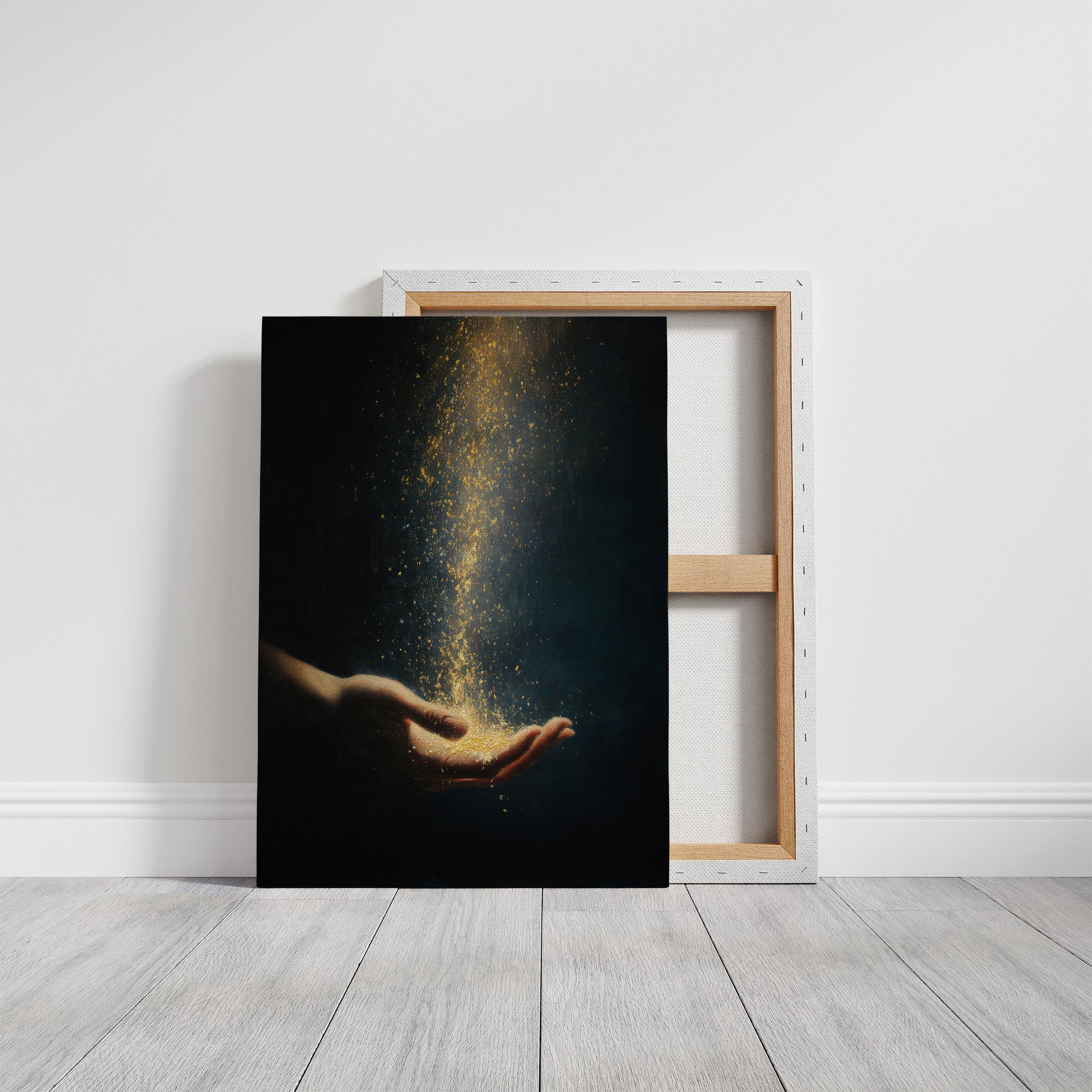 Golden Dust Caught Between Fingertips
