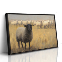 Black Sheep Leads Golden Meadow