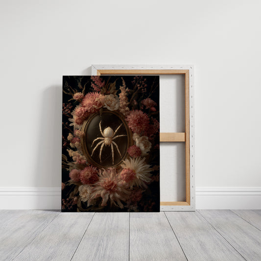 Pale Arachnid Among Blush Blooms