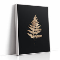 Golden Frond Against Midnight Canvas