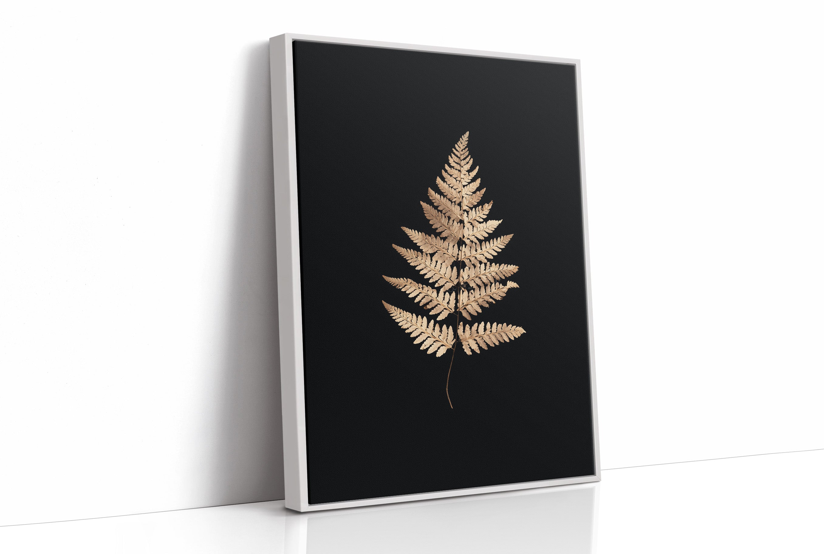Golden Frond Against Midnight Canvas