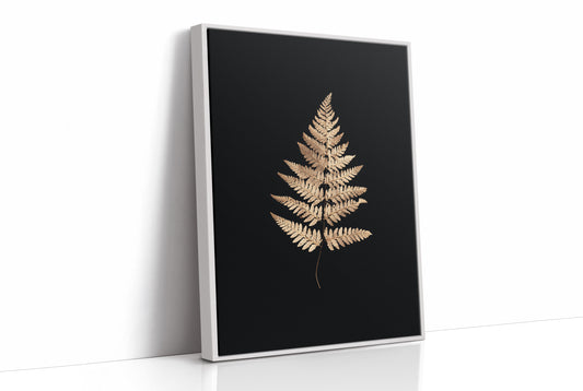 Golden Frond Against Midnight Canvas