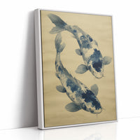 Blue Koi Dance In Golden Light