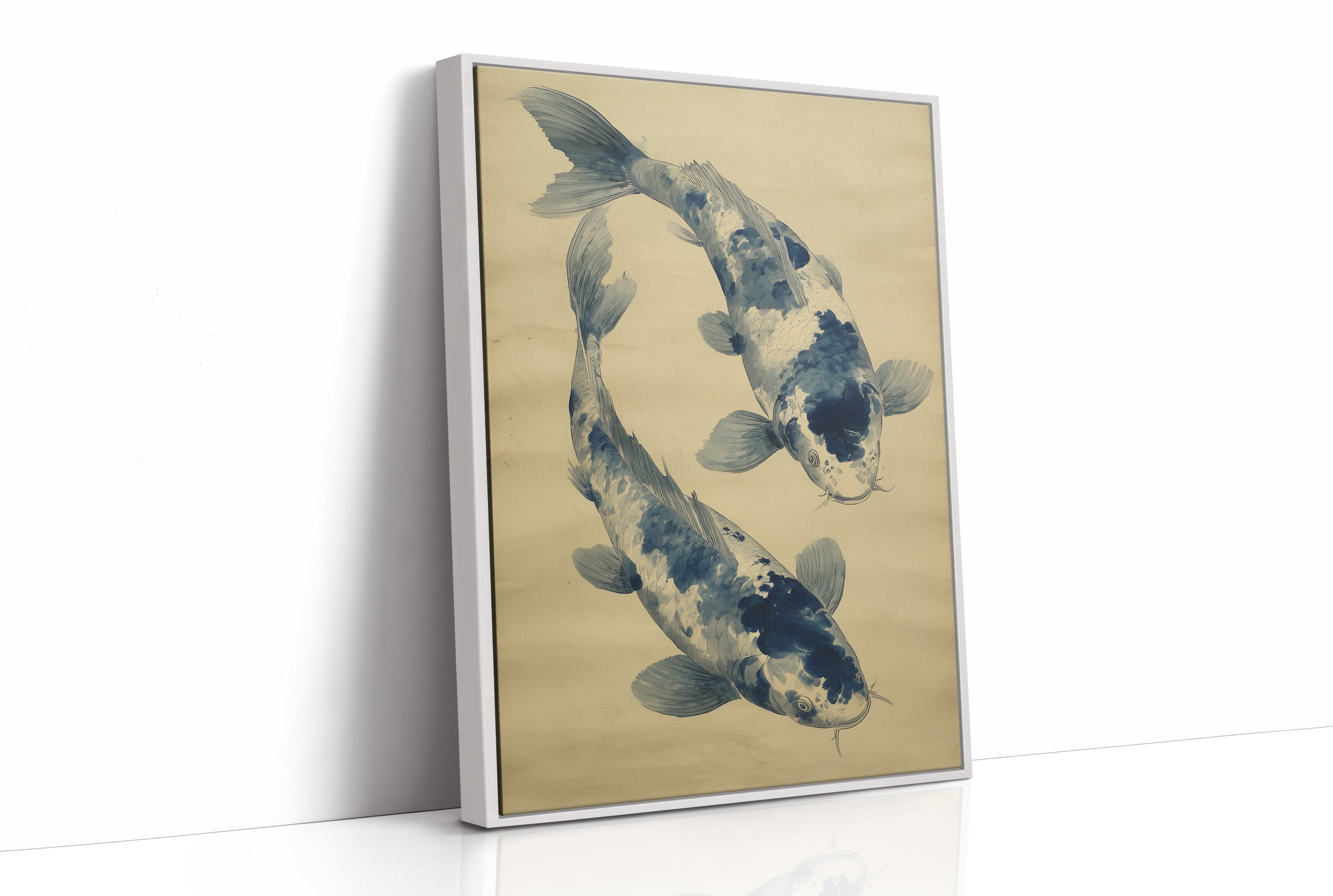 Blue Koi Dance In Golden Light
