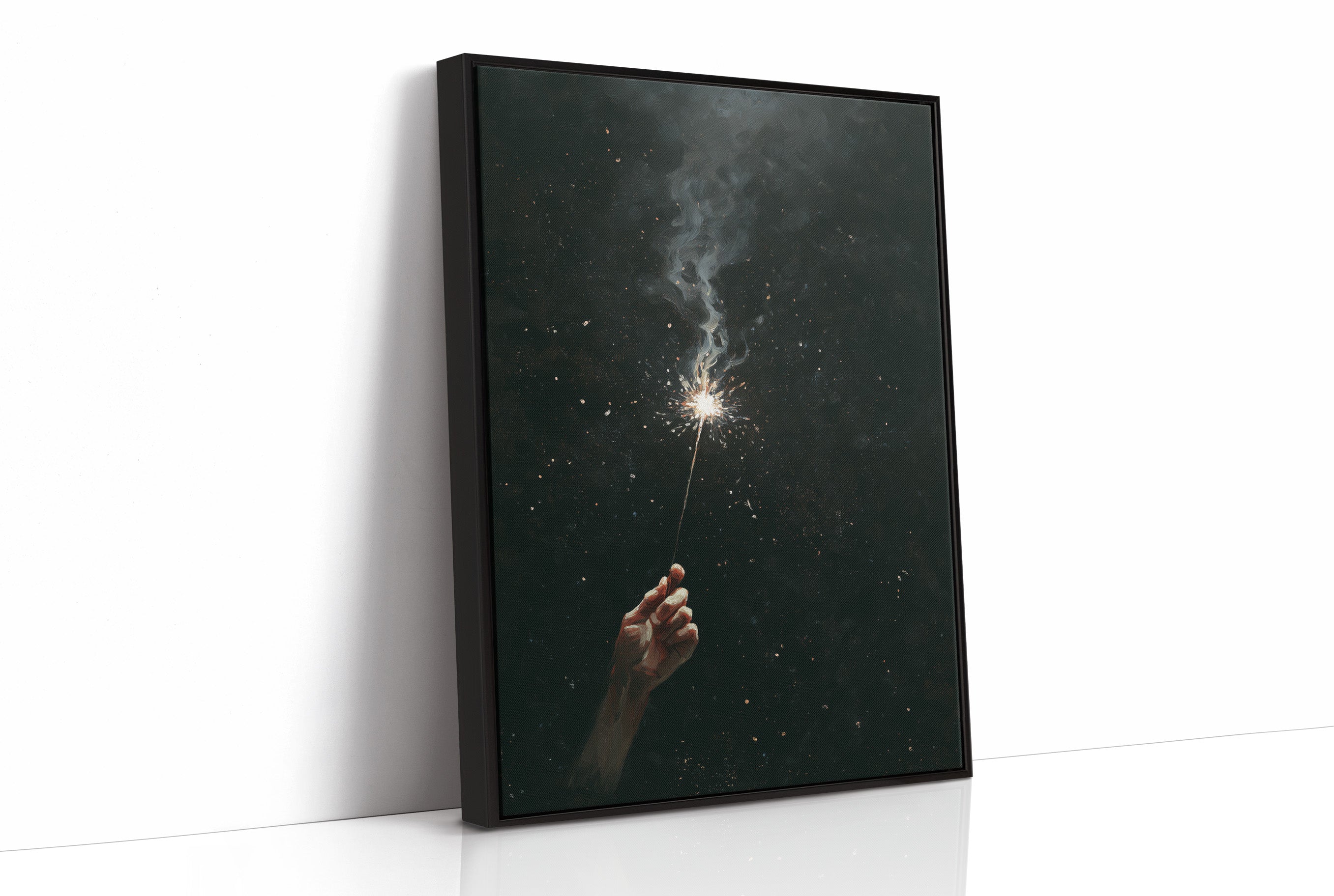 Midnight Spark Between Fingers