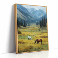 Two Horses, One Quiet Valley