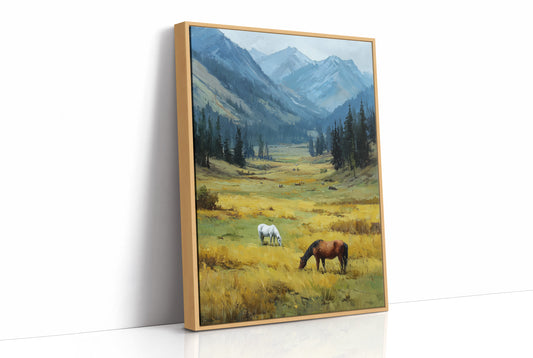 Two Horses, One Quiet Valley