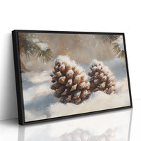 Snow Dusted Pinecones Tell Winter Tales