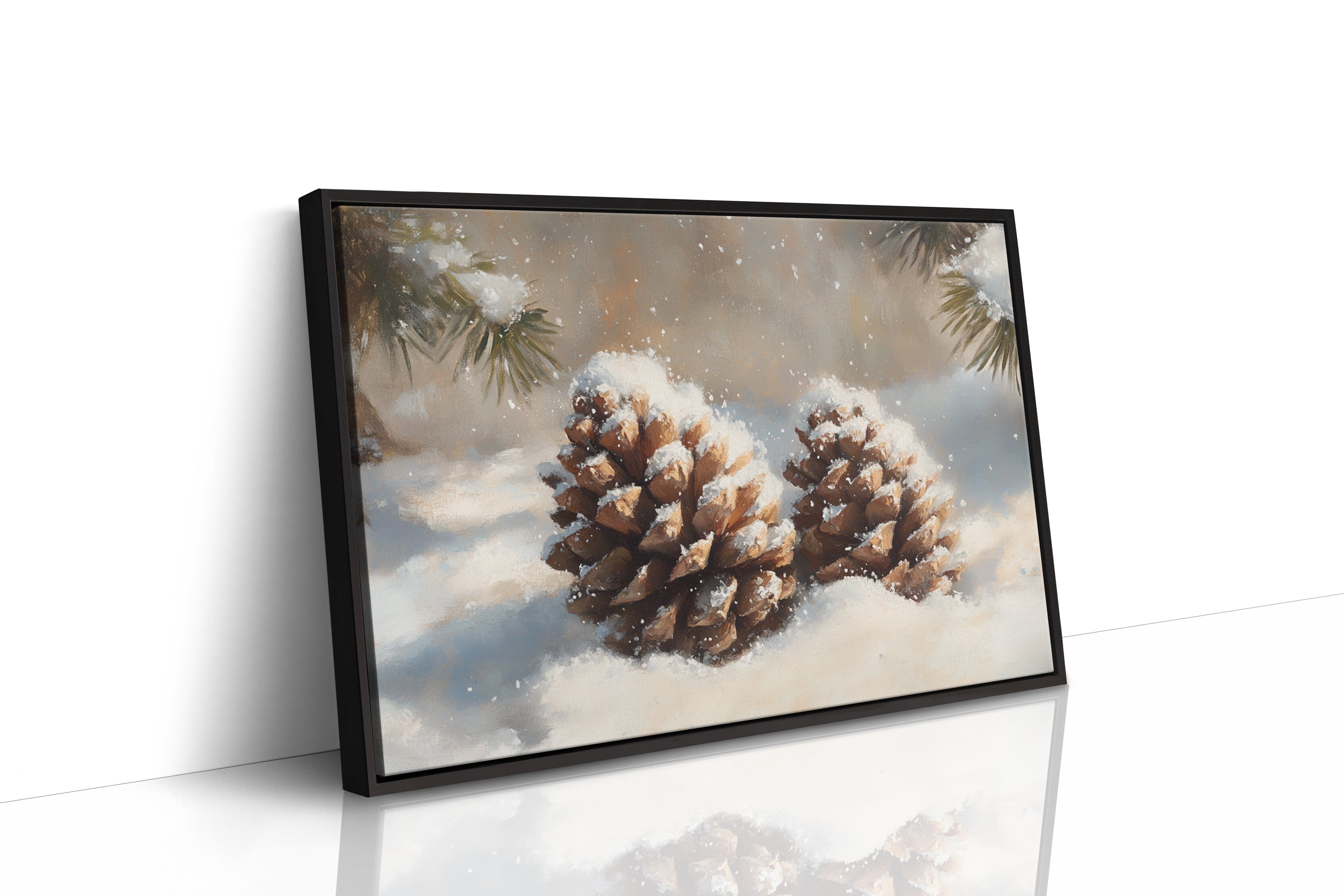 Snow Dusted Pinecones Tell Winter Tales