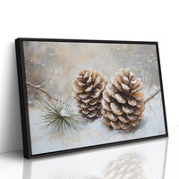 Pine Cones Catch December's First Snow