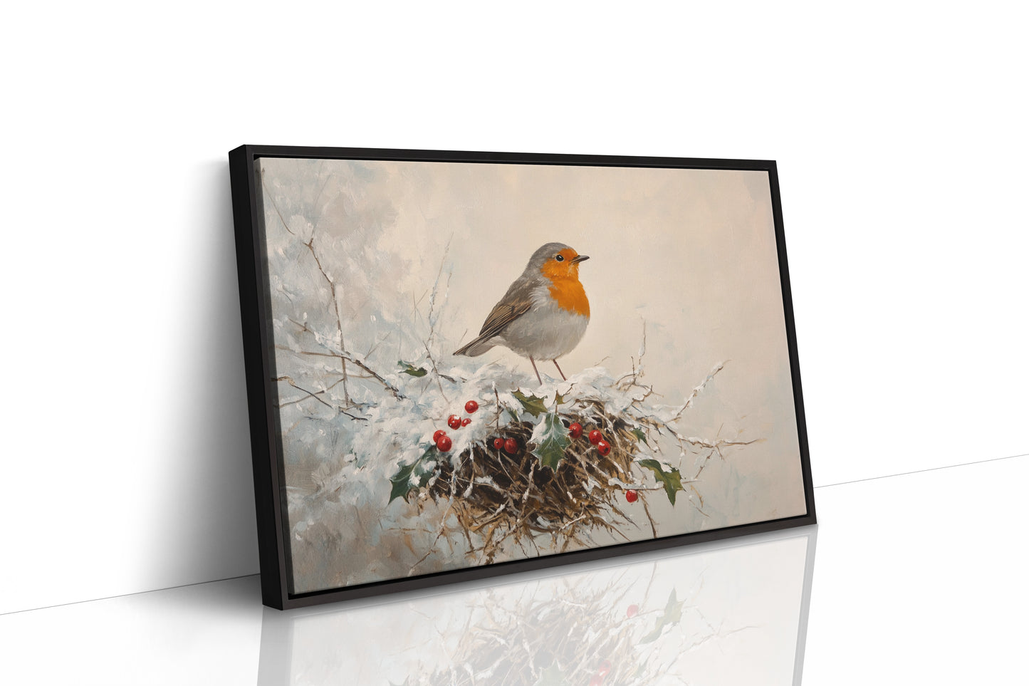 Robin's Winter Song Among Berries
