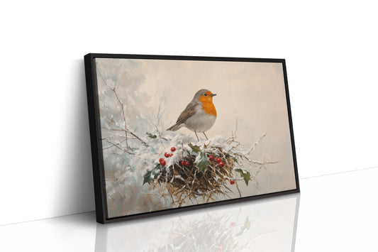 Robin's Winter Song Among Berries