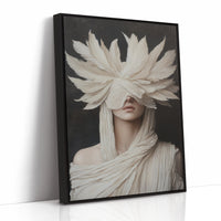 Silent Priestess in Ivory Plumes