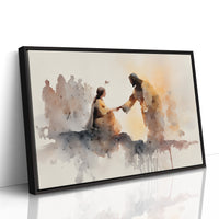 Hands Connect In Amber Light